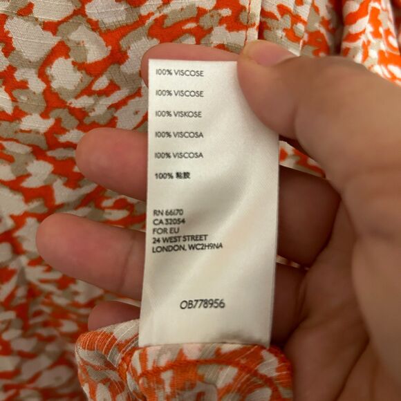 Free People French Quarter Wrap Dress Orange Pop Ruffle Flutter Womens Large - Picture 10 of 10